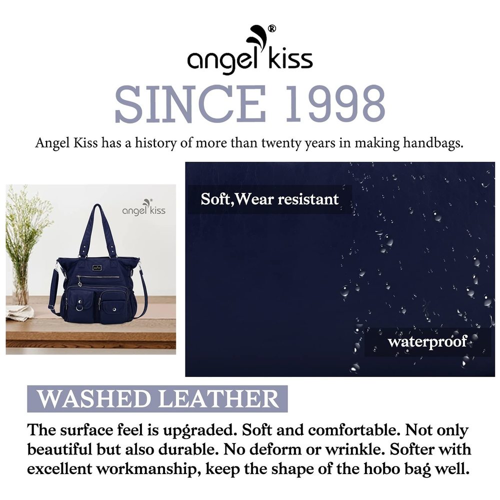 Blue PU Leather Versatile Hobo Bag - Picture 3 of 7